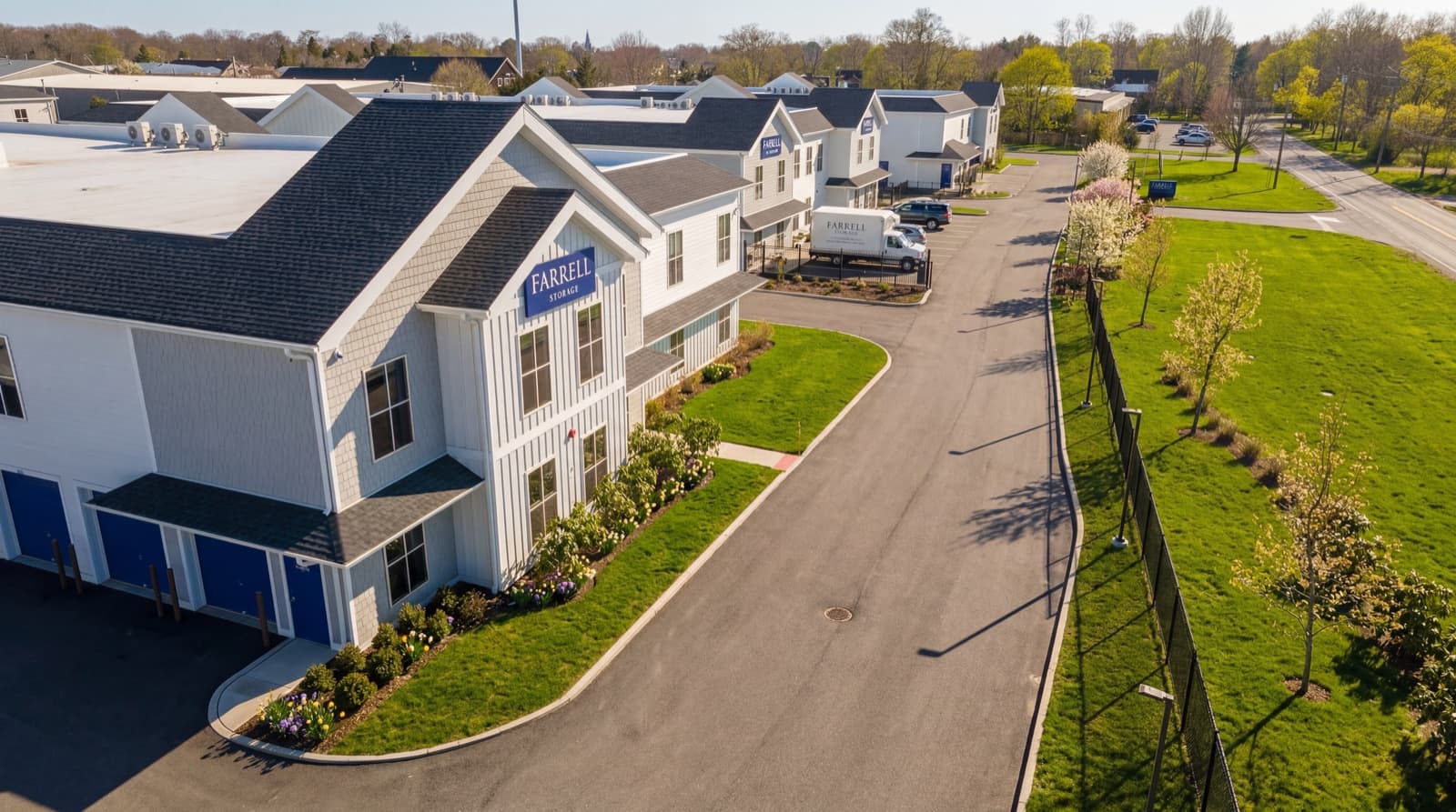 Gated entry to the indoor car storage property on Butter Lane, Bridgehampton NY